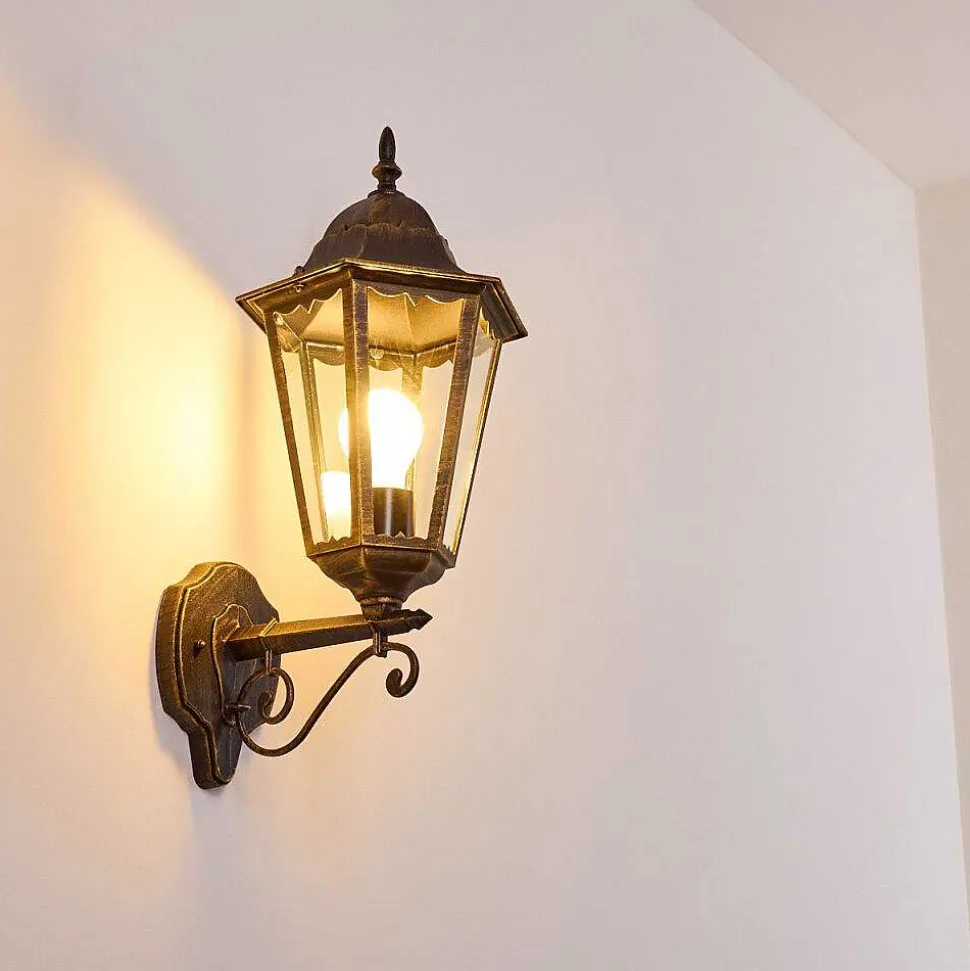 Applique Exterieure Hongkong Brun Dore, 1 Lumiere