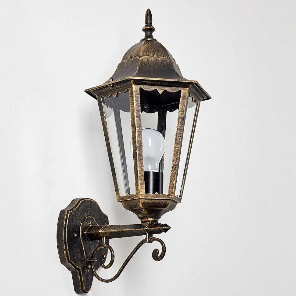 Applique Exterieure Hongkong Brun Dore, 1 Lumiere