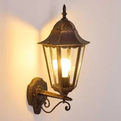 Applique Exterieure Hongkong Brun Dore, 1 Lumiere