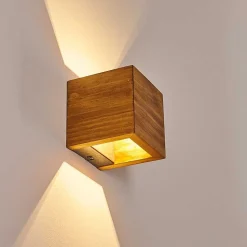 Applique Murale Adak Led Bois Fonce, 1 Lumiere