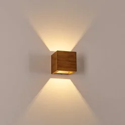 Applique Murale Adak Led Bois Fonce, 1 Lumiere