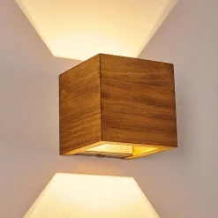 Applique Murale Adak Led Bois Fonce, 1 Lumiere