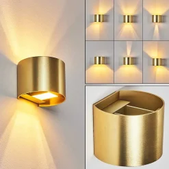 Applique Murale Badajoz Led Or, Laiton, 1 Lumiere