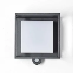 Applique Murale D'Exterieur Lansing Led Anthracite, 1 Lumiere, Detecteur De Mouvement