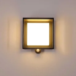 Applique Murale D'Exterieur Lansing Led Anthracite, 1 Lumiere, Detecteur De Mouvement