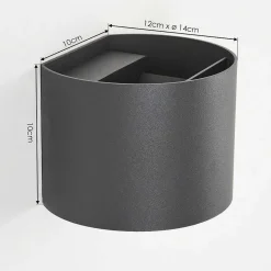 Applique Murale D'Exterieur Tamarin Led Anthracite, 2 Lumieres