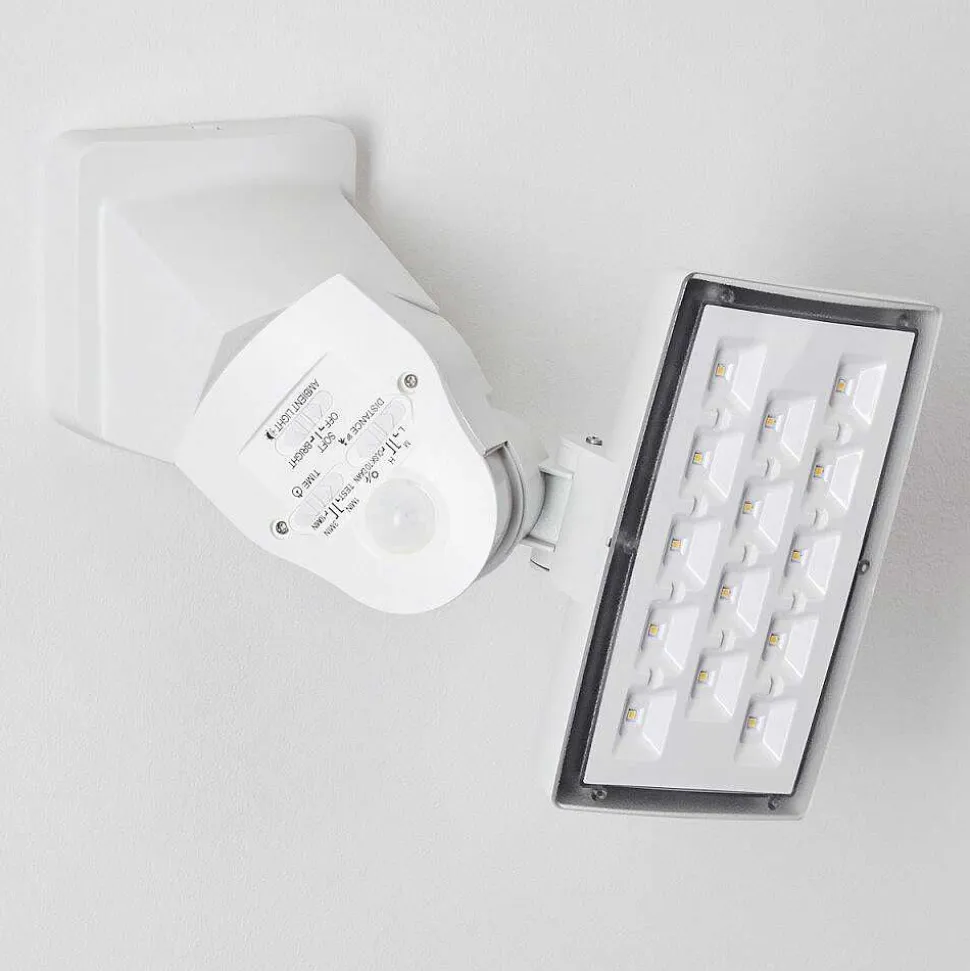 Applique Murale D'Exterieur Loit Led Blanc, 1 Lumiere, Detecteur De Mouvement