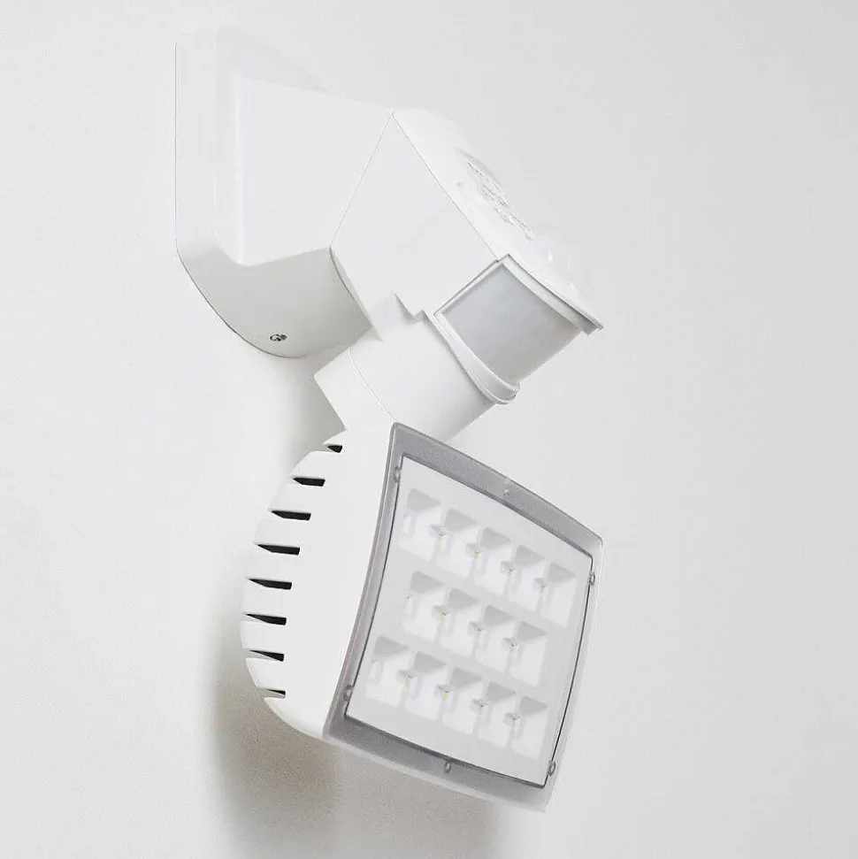 Applique Murale D'Exterieur Loit Led Blanc, 1 Lumiere, Detecteur De Mouvement
