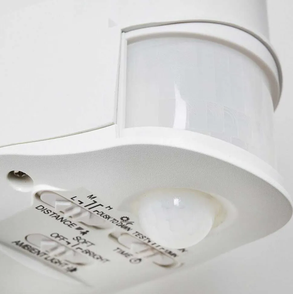 Applique Murale D'Exterieur Loit Led Blanc, 1 Lumiere, Detecteur De Mouvement