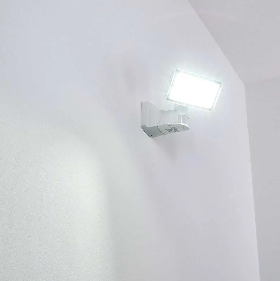 Applique Murale D'Exterieur Loit Led Blanc, 1 Lumiere, Detecteur De Mouvement
