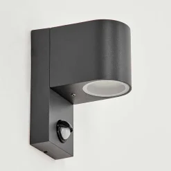 Applique Murale D'Exterieur Kingstown Anthracite, Transparent, 1 Lumiere, Detecteur De Mouvement