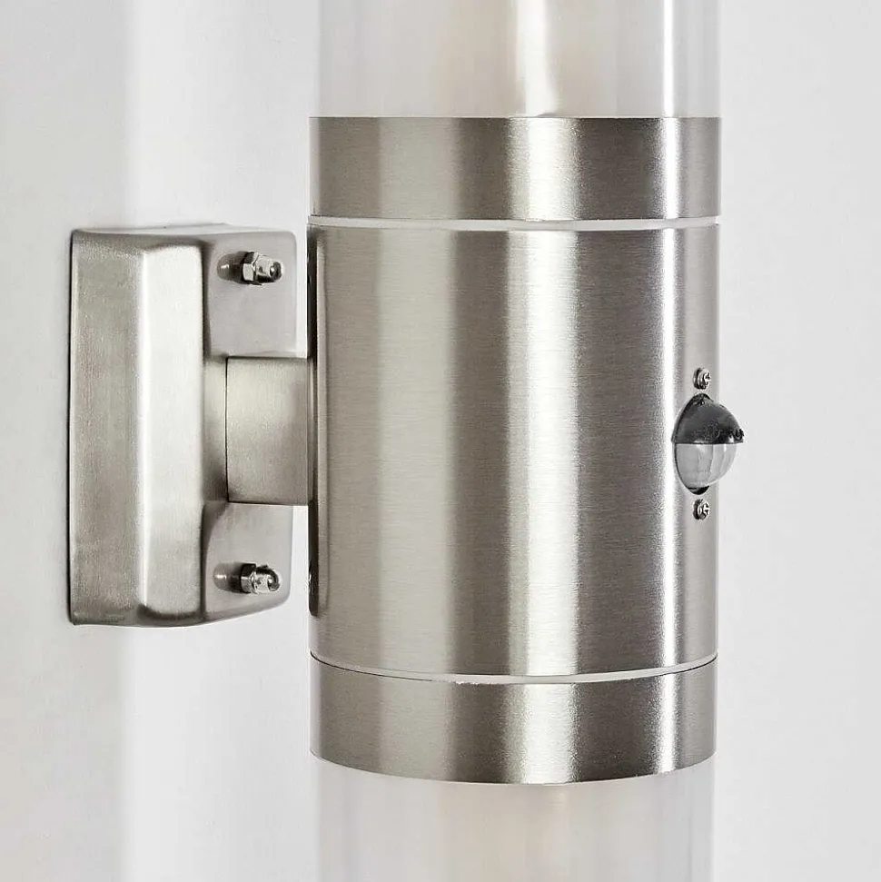 Applique Murale D'Exterieur Tolsona Acier Inoxydable, 2 Lumieres, Detecteur De Mouvement