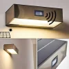 Applique Murale D'Exterieur Attu Led Nickel Mat, 1 Lumiere, Detecteur De Mouvement
