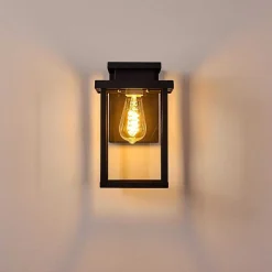Applique Murale D'Exterieur Tieva Noir, 1 Lumiere