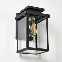 Applique Murale D'Exterieur Tieva Noir, 1 Lumiere