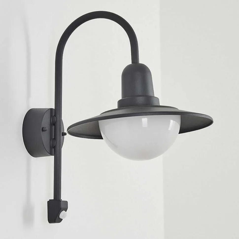 Applique Murale D'Exterieur Pohei Anthracite, 1 Lumiere, Detecteur De Mouvement