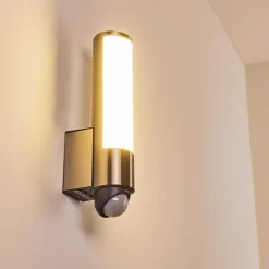 Applique Murale D'Exterieur Vason Led Acier Inoxydable, 1 Lumiere, Detecteur De Mouvement