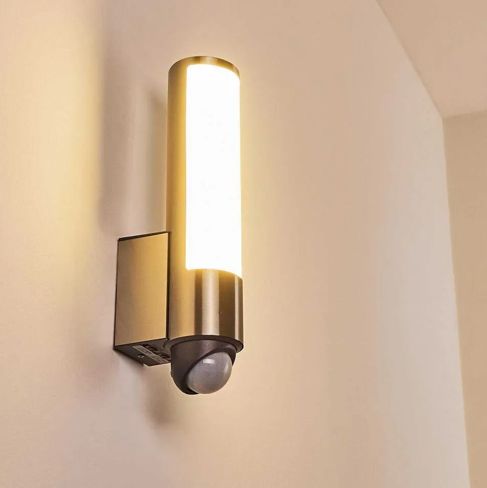 Applique Murale D'Exterieur Vason Led Acier Inoxydable, 1 Lumiere, Detecteur De Mouvement