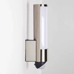 Applique Murale D'Exterieur Vason Led Acier Inoxydable, 1 Lumiere, Detecteur De Mouvement