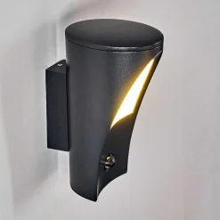 Applique Murale D'Exterieur Aria Anthracite, 1 Lumiere, Detecteur De Mouvement