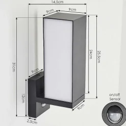 Applique Murale D'Exterieur Swanek Led Anthracite, 1 Lumiere, Detecteur De Mouvement