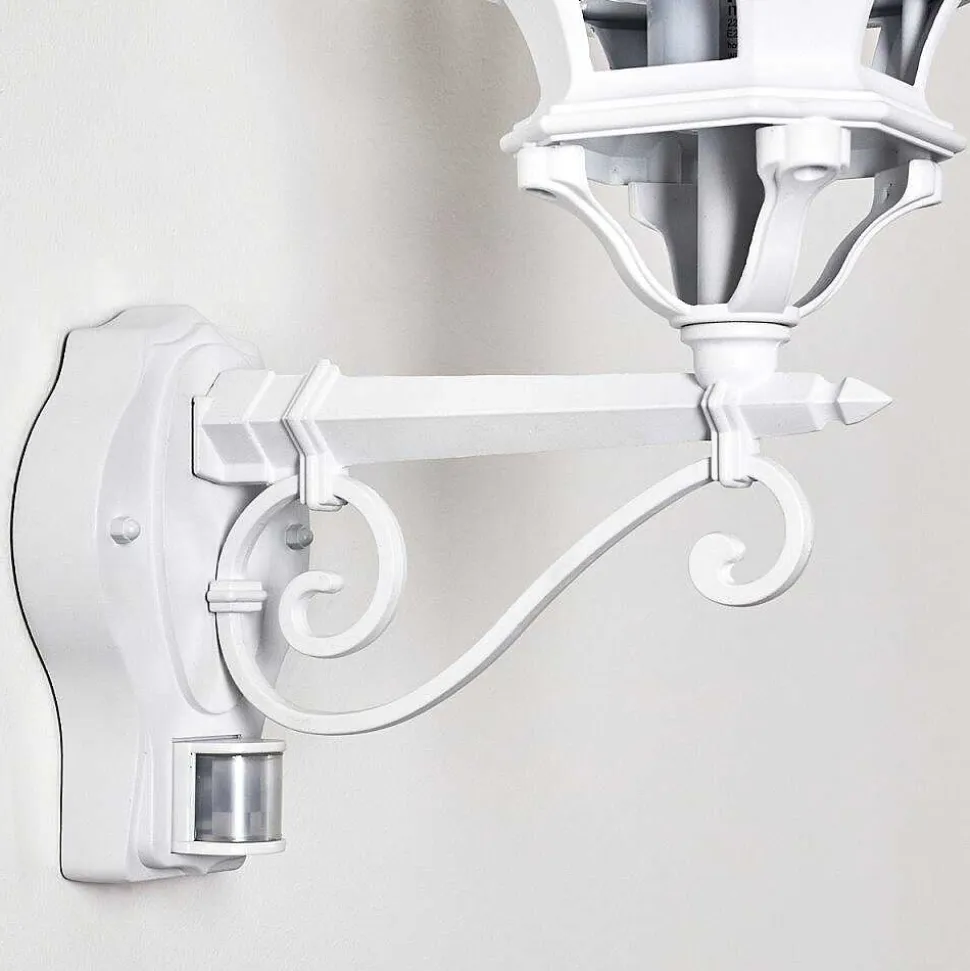 Applique Murale D'Exterieur Lentua Blanc, 1 Lumiere, Detecteur De Mouvement