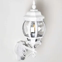 Applique Murale D'Exterieur Lentua Blanc, 1 Lumiere, Detecteur De Mouvement