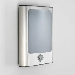 Applique Murale D'Exterieur Kimola Led Nickel Mat, 1 Lumiere, Detecteur De Mouvement
