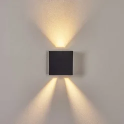 Applique Murale D'Exterieur Spidern Led Noir, 1 Lumiere