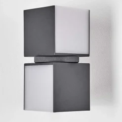 Applique Murale D'Exterieur Swanek Led Anthracite, 2 Lumieres