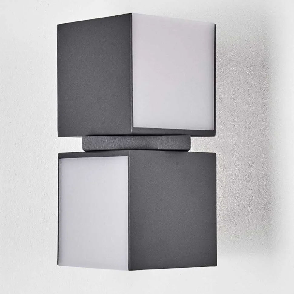 Applique Murale D'Exterieur Swanek Led Anthracite, 2 Lumieres