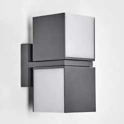 Applique Murale D'Exterieur Swanek Led Anthracite, 2 Lumieres