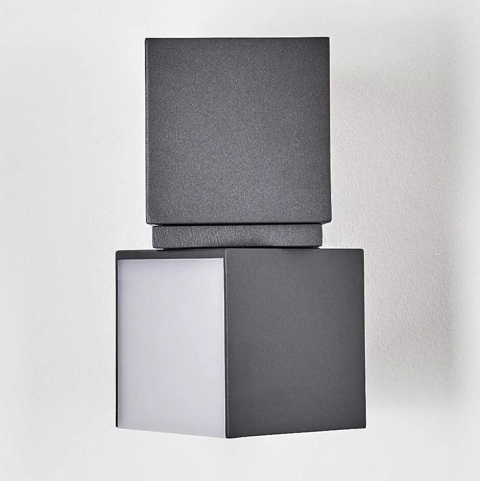 Applique Murale D'Exterieur Swanek Led Anthracite, 2 Lumieres