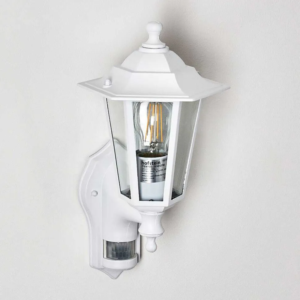 Applique Murale D'Exterieur Loria Blanc, 1 Lumiere, Detecteur De Mouvement
