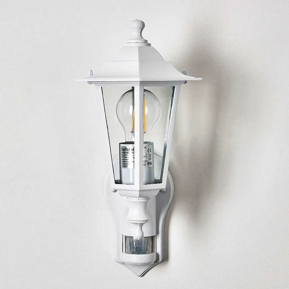 Applique Murale D'Exterieur Loria Blanc, 1 Lumiere, Detecteur De Mouvement