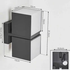 Applique Murale D'Exterieur Swanek Led Anthracite, 1 Lumiere