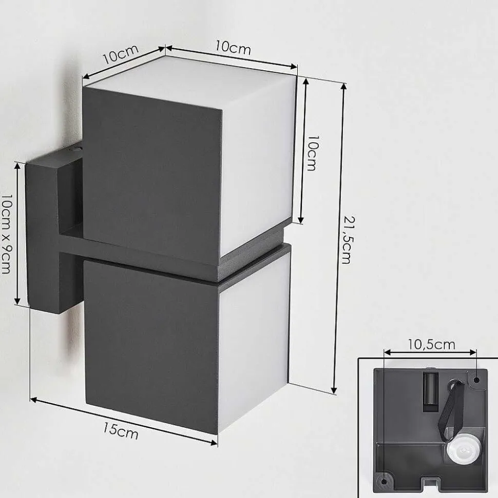Applique Murale D'Exterieur Swanek Led Anthracite, 1 Lumiere