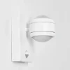 Applique Murale D'Exterieur Borlo Led Blanc, 2 Lumieres, Detecteur De Mouvement