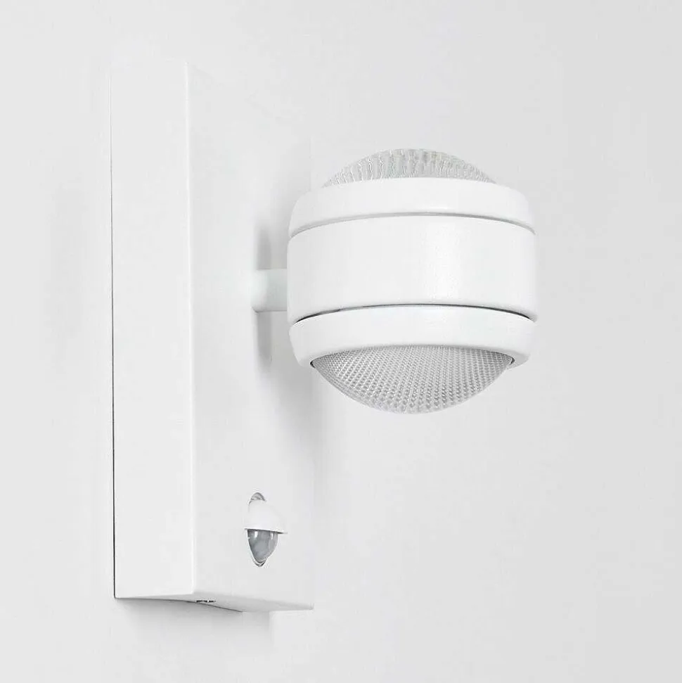 Applique Murale D'Exterieur Borlo Led Blanc, 2 Lumieres, Detecteur De Mouvement