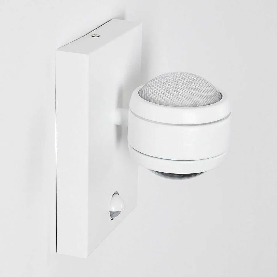 Applique Murale D'Exterieur Borlo Led Blanc, 2 Lumieres, Detecteur De Mouvement