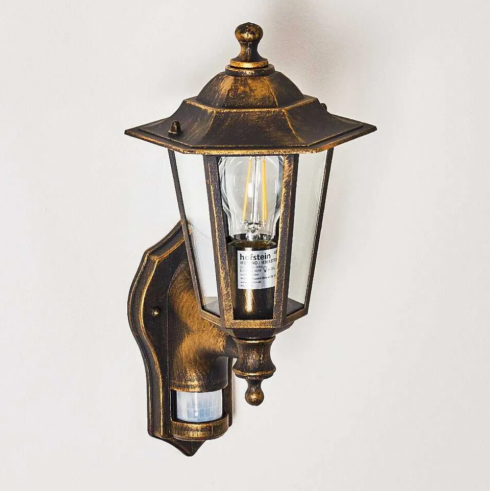 Applique Murale D'Exterieur Loria Brun Dore, 1 Lumiere