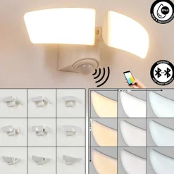 Applique Murale D'Exterieur Carnetin Led Blanc, 2 Lumieres, Detecteur De Mouvement