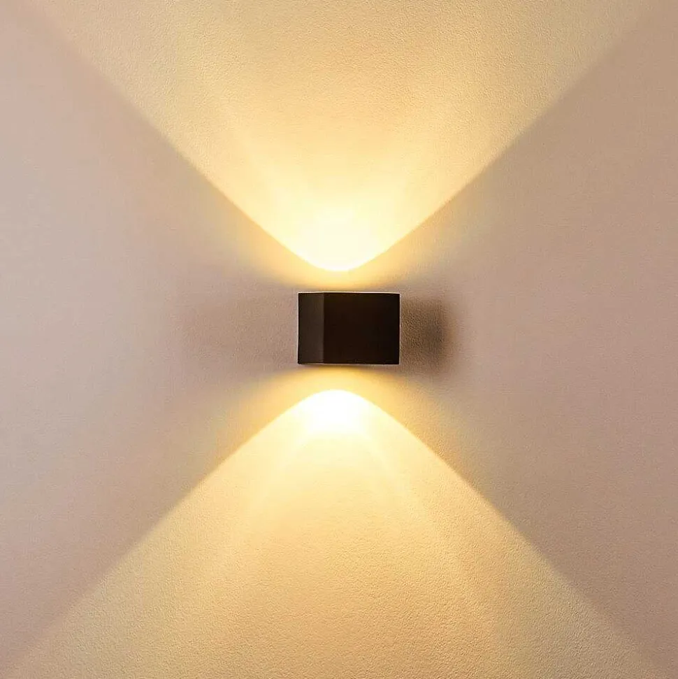 Applique Murale D'Exterieur Jonava Led Noir, 2 Lumieres