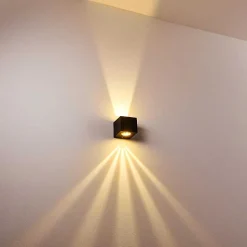 Applique Murale D'Exterieur Jonava Led Noir, 2 Lumieres