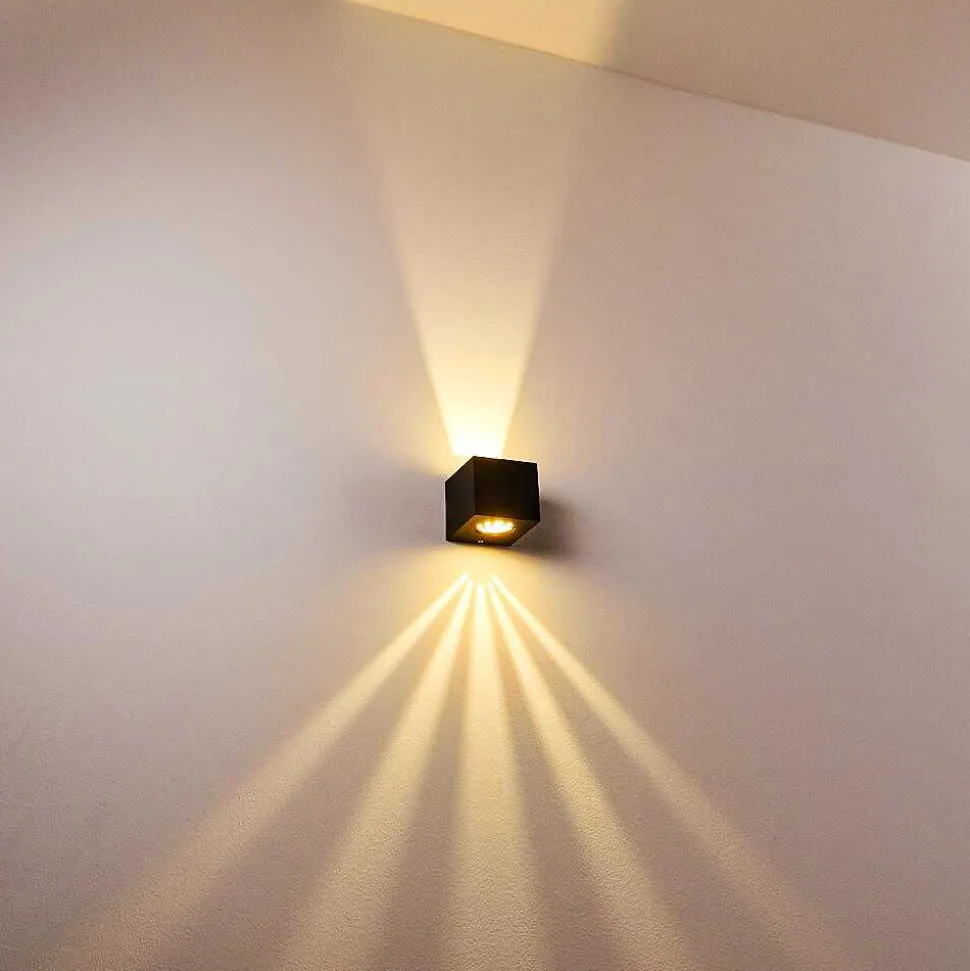 Applique Murale D'Exterieur Jonava Led Noir, 2 Lumieres