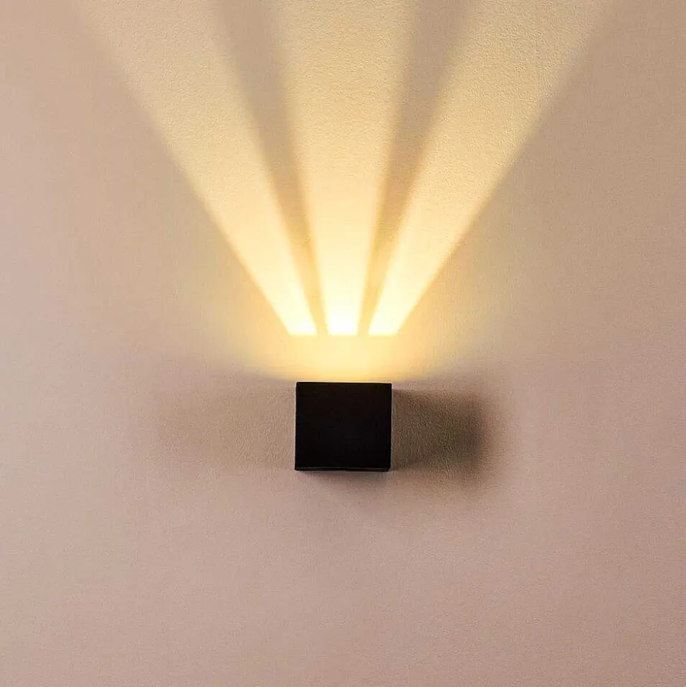 Applique Murale D'Exterieur Jonava Led Noir, 2 Lumieres
