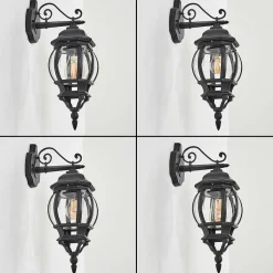 Applique Murale D'Exterieur Lentua Noir, 1 Lumiere