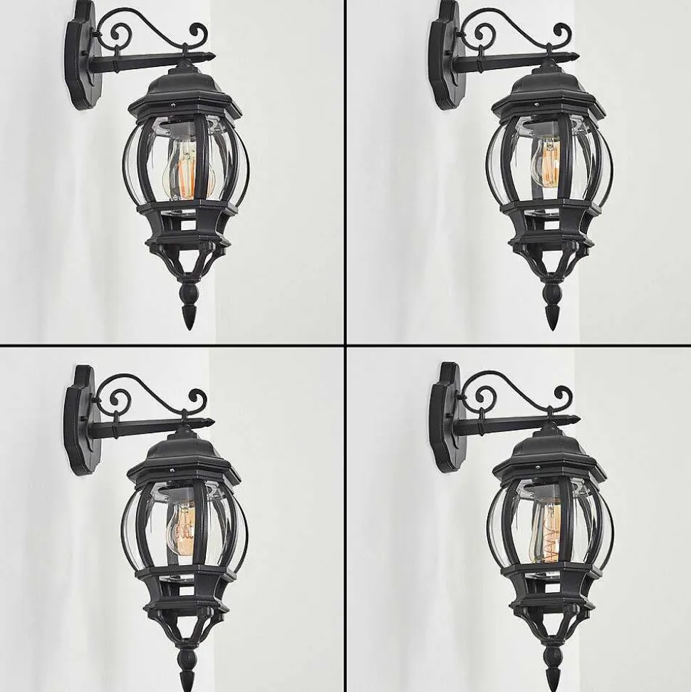 Applique Murale D'Exterieur Lentua Noir, 1 Lumiere