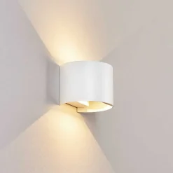 Applique Murale D'Exterieur Tamarin Led Blanc, 2 Lumieres