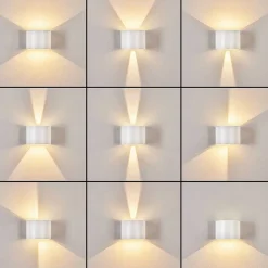 Applique Murale D'Exterieur Tamarin Led Blanc, 2 Lumieres